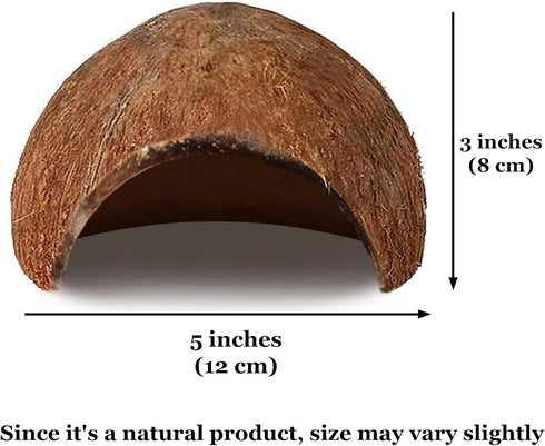 SunGrow Betta Fish Cave, Coconut Shell Habitat, Spacious Hideout for Resting and Breeding, 1 Pc