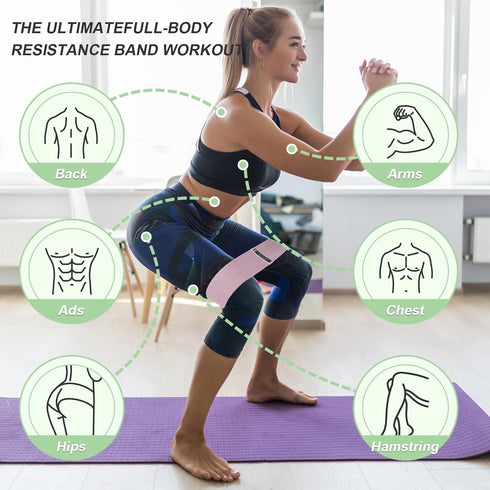 Resistance Bands for Working Out, Booty Bands for Physical Therapy, Stretch Bands for Whole-Body Fitness, Women & Men