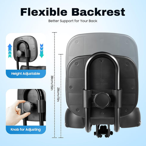 Bicycle Saddle, Wide Comfort Electric Tricycle Bike Bicycle Saddle Seat Pad with Back Rest,Adjustable Height,High