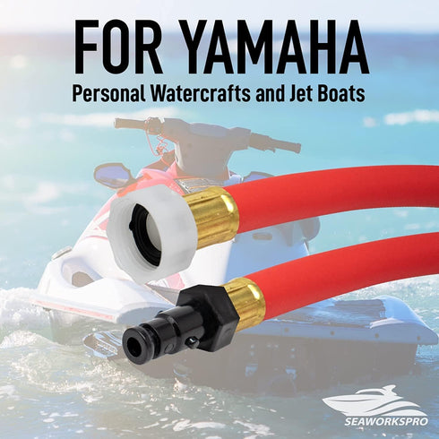 Flush Hose Adapter Kit for Yamaha Waverunner Jet Ski PWC Boats, Red