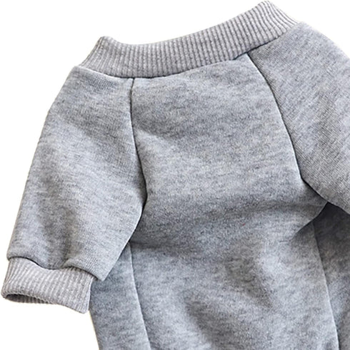 Puppy Sweater for Small Dogs, Warm Winter Clothes for Cats, Pet Sweatshirt Knitwear, Grey, Medium