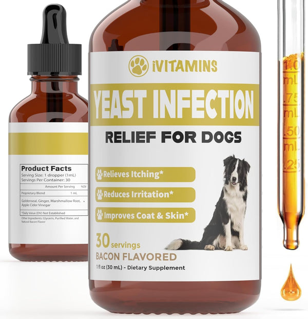 Natural Yeast Infection Treatment for Dogs | Supports Itch Relief & Inflammation Relief | 1 fl oz