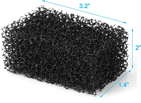 AQUANEAT Aquarium Replacement Filter Sponges 4 Pack for Hang on HOB Power Filter Small Fish Tank Filter up to 3 Gallon/ 5 Gallon (up to 5Gal)