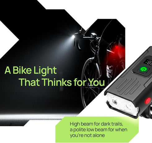 panaride R15 500 Set Smart Bike Lights Front and Back, Kit, USB C Rechargeable with Auto Brake Sensing, Lumen