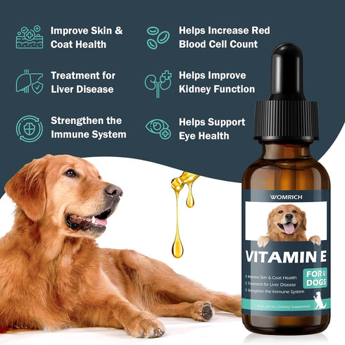 Immune 30 ML Vitamin E for Dogs - Dog Vitamins E - Vitamin E Dropper for Dogs, Improve Skin & Coat Health, Treatment