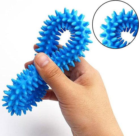 2Pcs Pet Chew Ring Toy, Soft Dental Rubber Spike Ring Chew Toy for Cat and Dogs (9cm)