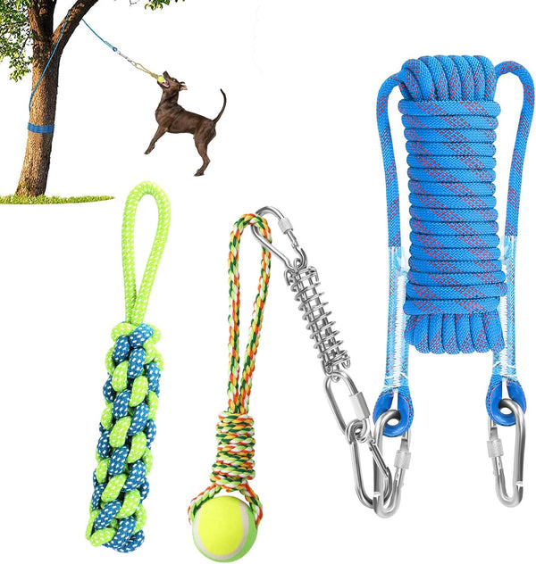 Tree Tugger Dog Toy - Retractable Bungee Tug Toy, Interactive Tug of War with 32.8 ft Rope