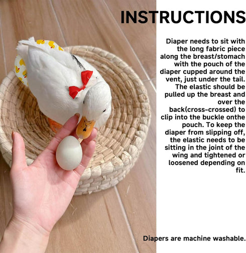 QBLEEV Pet Cole Duck Diapers for Baby Ducks, Chicken Diapers for Real Hens, Fashionable Duckling Nappy Poultry Cloth