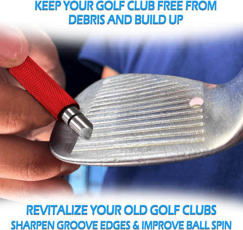Golf Club Grove Sharpener and Cleaner, Re-Grooving Tool for Wedges and Irons, Optimal Backspin for Precision Shots (5