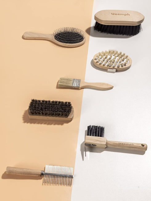 (12-Piece): Horse Grooming Kit Brushes, Storage Bag, Sweat Scraper, Mane Comb, Grooming Gloves, Horse Gift for Girls
