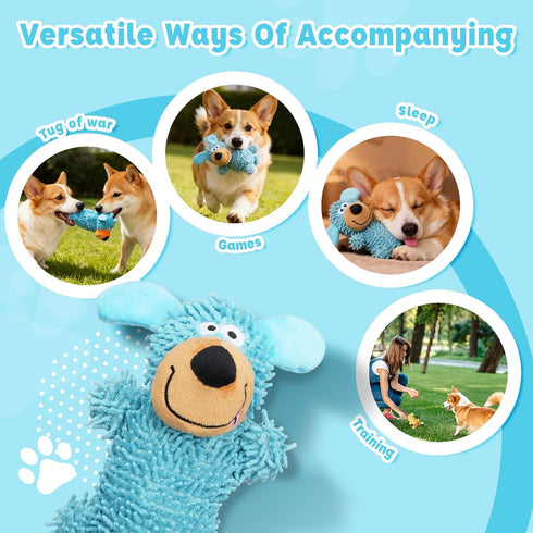 2PCS Squeaky Dog Toys, Squeaky Dog Chew Toys Bear Plush Dog Toys to Keep Them Busy, Built-in a Squeaker Interactive