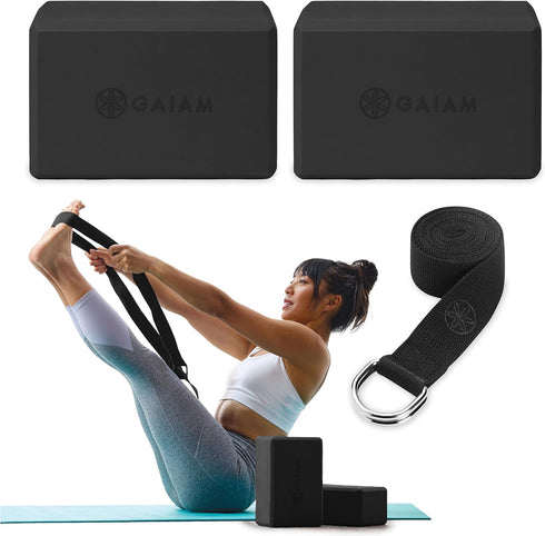 Gaiam Yoga Block - Supportive Latex-Free Eva Foam, Soft Non-Slip Surface for Yoga, Pilates
