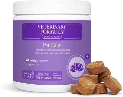 Veterinary Formula Smart Vitality Pet Calm Supplement for Dogs, Soft Chews, 30ct, Promotes Relaxation