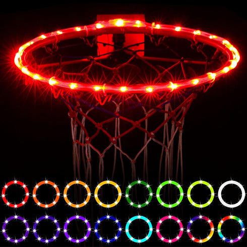 Waybelive LED Basketball Hoop Lights, Remote Control Basketball Rim LED Light, 16