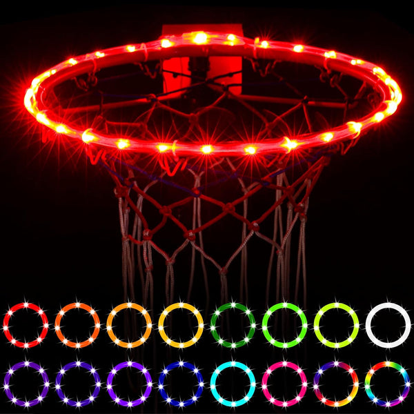Waybelive LED Basketball Hoop Lights, Remote Control Basketball Rim LED Light, 16