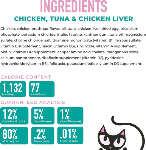 2.4 oz. (12 Count) Tiki Cat Baby Mousse Wet Cat Food, Chicken, Tuna & Chicken Liver, Pouch