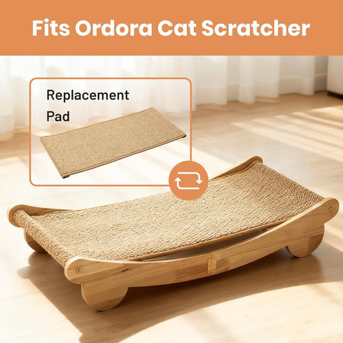 31.5 14 Inch Ordora Large Cat Scratcher Mat: X Upgrade Soft Sisal Horizontal Cat Floor Scratching Pad, Cat Scratching