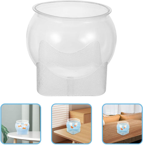 GALPADA Desktop Fish Tank Shrimp Tank Fish Bowl Planter, Impact-Resistant Plastic, Large Size for Desk Decoration