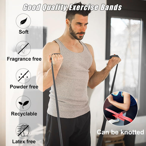 Resistance Bands Set for Working Out, Physical Therapy, Elastic Exercise Bands for Stretching, Yoga, Pilates, Home Gym