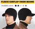 Winter Hats for Men - Fuzzy Fleece Lined Beanie with Ear Flaps and Visor Brim for Outdoor Warmth