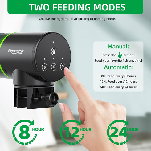 FREESEA Automatic Fish Feeder for Aquarium: Battery Auto Fish Food Dispenser with Timer for Small Tank