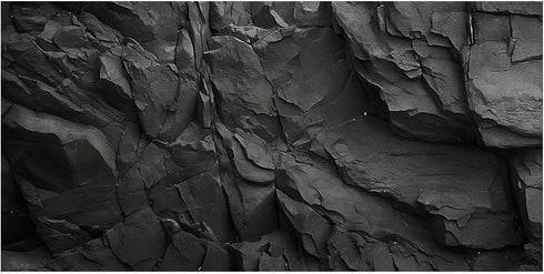 Stone Aquarium Background - Underwater Black Rock Fish Tank Background, Polyester with 6 EVA Double-Sided Tapes 36x18
