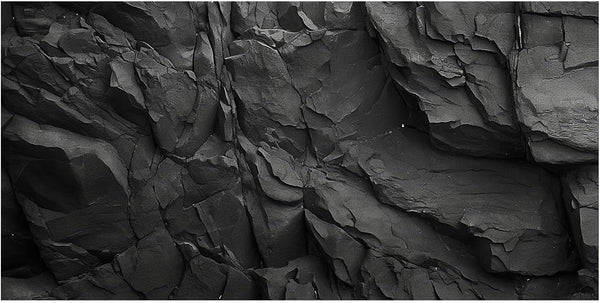 Stone Aquarium Background - Underwater Black Rock Fish Tank Background, Polyester with 6 EVA Double-Sided Tapes 36x18