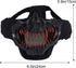 Tactical Half Face Skull Masks for Airsoft, Mesh Mask with Ear Protection for Halloween Paintball Hunting