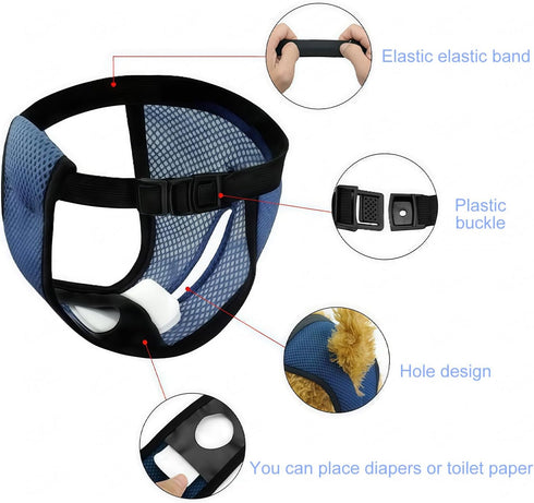 NIHUIFA Reusable Dog Diaper Comfortable Adjustable Waistband Nappies Protective Pants for Pet Female Dog Heat Outdoor