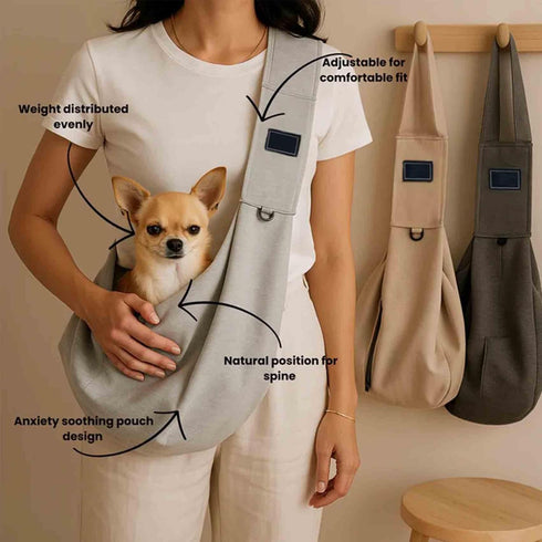 Generic 3-15lbs Fraise Dog Sling - Suitable for Small Dogs,Dog Baby Carrier,Easily Holds Pets,Adjustable Padded