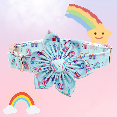 Dog Collar with Flower, Summer Fruit Adjustable Dog Flower Bow Collar for Medium Dogs, Cute Durable Pet Collar