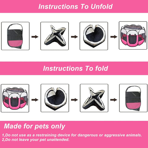 8-Panel Portable Pet Puppy Dog Cat Playpen, Indoor/Outdoor Puppy Pen with Shade Cover & Travel Bag - Waterproof Dog Cat
