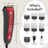 2-Speed 6 8-Foot Kong Dog Clipper Grooming Kit Stainless Steel Blade, Waterproof, LED Spotlight, Guide Combs, Cord