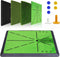 Foldable Golf Hitting Mat with 10mm EVA Base, Premium Dual-Turf Golf Practice
