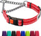CollarDirect Martingale Dog Collar: Stainless Steel Chain, Quick Release Buckle, Reflective Red Collar, Large