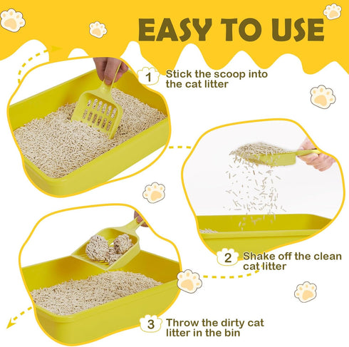 5 Pcs Kitten Small Litter Box Set, Open Cat Litter Box with 5 Scooper, Portable Litter Box for Small Pet, 12.6 x 8.7 x