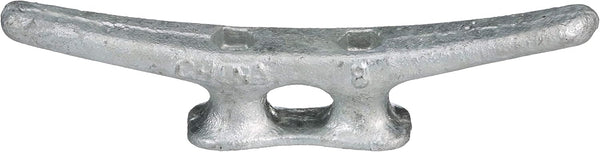 Seachoice Open Base Dock Cleat, 8 In., Galvanized Gray Iron