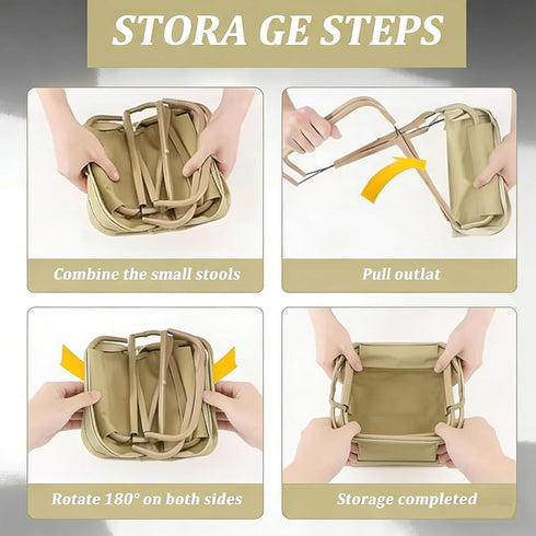 PIGIAOKA 12 inch Collapsible Camping Stool, Portable Folding Stool with Sling Bag, Ultralight Camping Chair Fishing