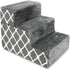 Best Pet Supplies Foldable Foam Pet Steps for Small Dogs & Cats, Portable Ramp for Couch, Non-Slip Support, Gray