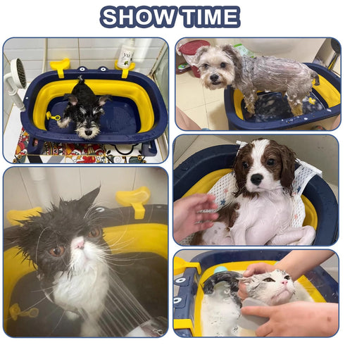 Pet Bathtub with Toys,Portable Puppy Bathtub for Easy Baths and Easy Storage, Dog Bath Tubs for Small Medium Pets