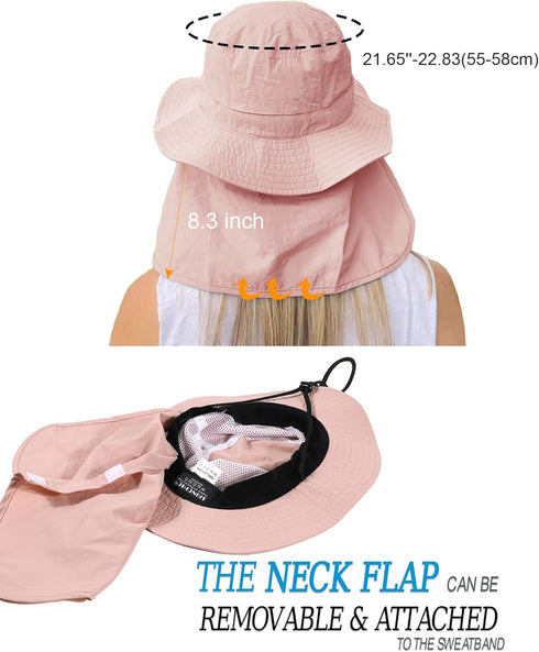 Waterproof Sun Hat for Women, Men's Packable Rain Hat, UPF50+ Bucket Safari Fishing Hat