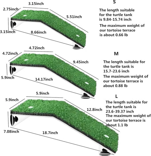 Lawn Turtle Basking Platform, Tortoise Ramp Reptile Ladder Resting Terrace for Fish Tank Aquarium Decor (Longer S)