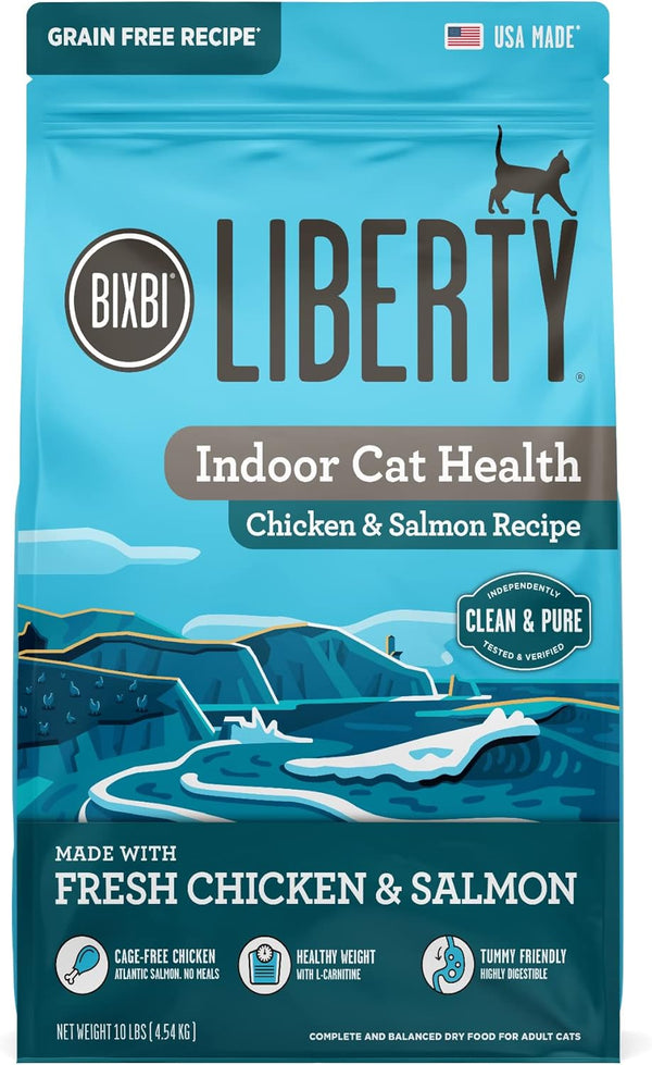 BIXBI Liberty Dry Food Indoor Cat Health Chicken & Salmon Recipe, 3lb