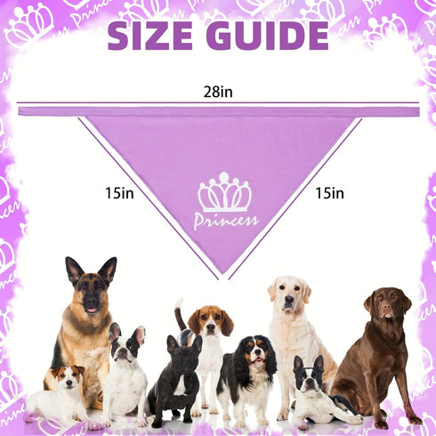 PUPTECK Dog Bandana - Triangle Bibs Scarf Pet Accessories, Photo Prop for Small Medium Large Dogs Girls, Purple