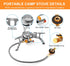 WADEO Camping Gas Stove, 3700W Portable Backpacking Burner with Piezo Ignition and Carrying Case