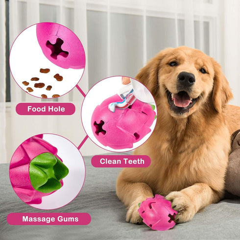 AUSCAT Dog Treat Dispensing Toys - Indestructible Puzzle Toy for Aggressive Chewers, Rubber Dog Treat Dispenser in