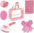 6PCS Pink Dog Washing Kit with Dog Brush, Shampoo Brush, Bath Scrubber,Washing