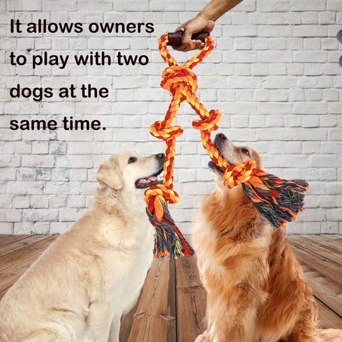 Large Dog Rope Toys for Aggressive Chewers, Tug of War Interactive Heavy Duty Outdoor Chew Rope for Medium Large XL Dogs