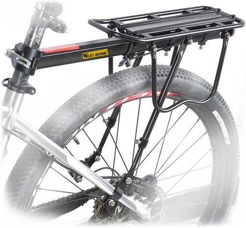West Biking Adjustable Bike Cargo Rack - 110Lb Capacity, Cycling Equipment Stand, Reflective Logo
