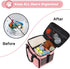6 Set Dog Travel Bag, Large Pet Travel Kit with 2 Food Containers, 1 Organizer, 2 Collapsible Bowls, Pink Dog Mom Gifts